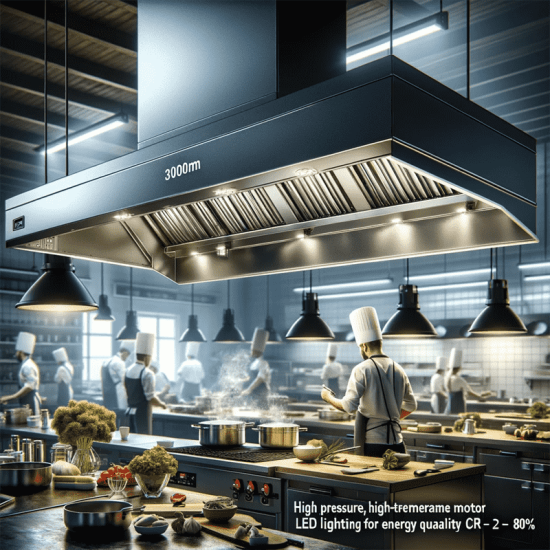 Elite 3000mm Commercial Kitchen Cooker Hood with LED Lighting