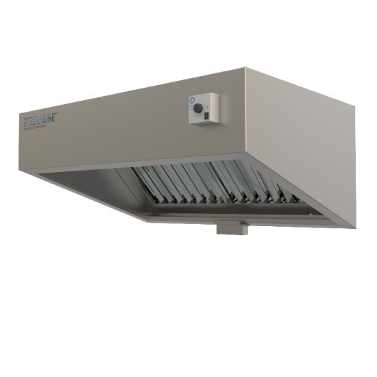 Commercial Kitchen Canopy Hood with Built-in Fan and Controller - Easy Installation Full Kit