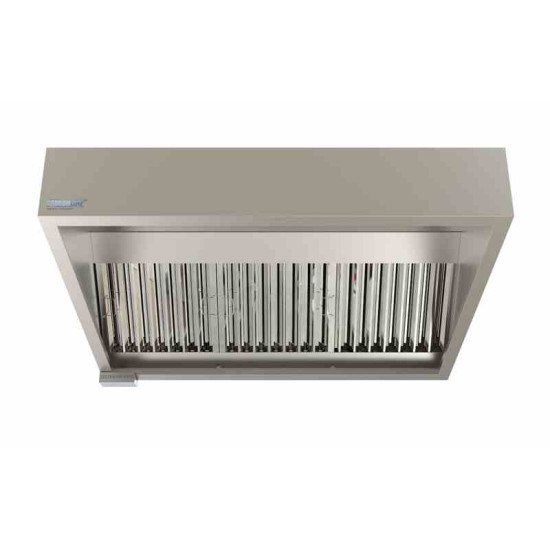 Commercial Taper Extraction Canopy Hood 1800 mm Wide With Grease Filter