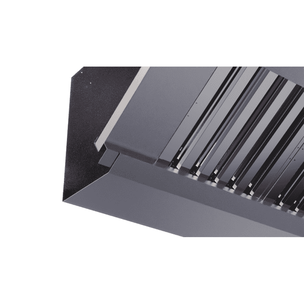 Commercial Kitchen Cooker Canopy Hood With Built-In Fan Motor For Large Airflow