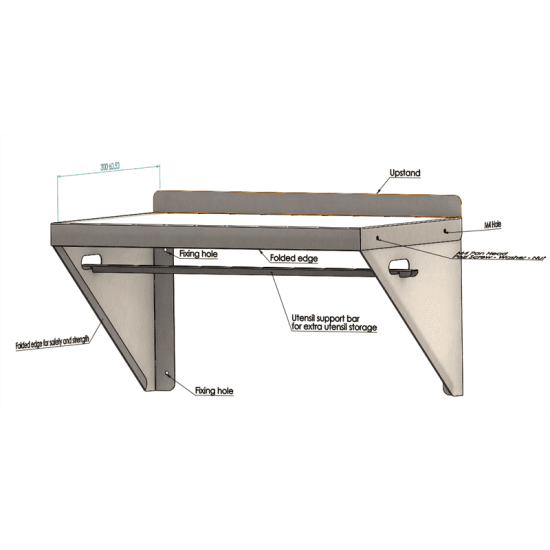 Hygienic Kitchen Wall Shelf  Stainless Steel Shelves